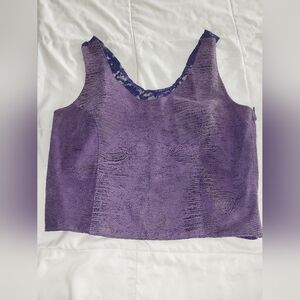 Purple Textured Sleeveless Top